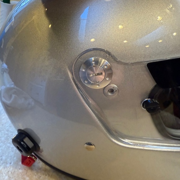 Conquer Snell SA2015 Silver Racing Helmet Head Protection Full Face Men’s Sz XL - Picture 6 of 16